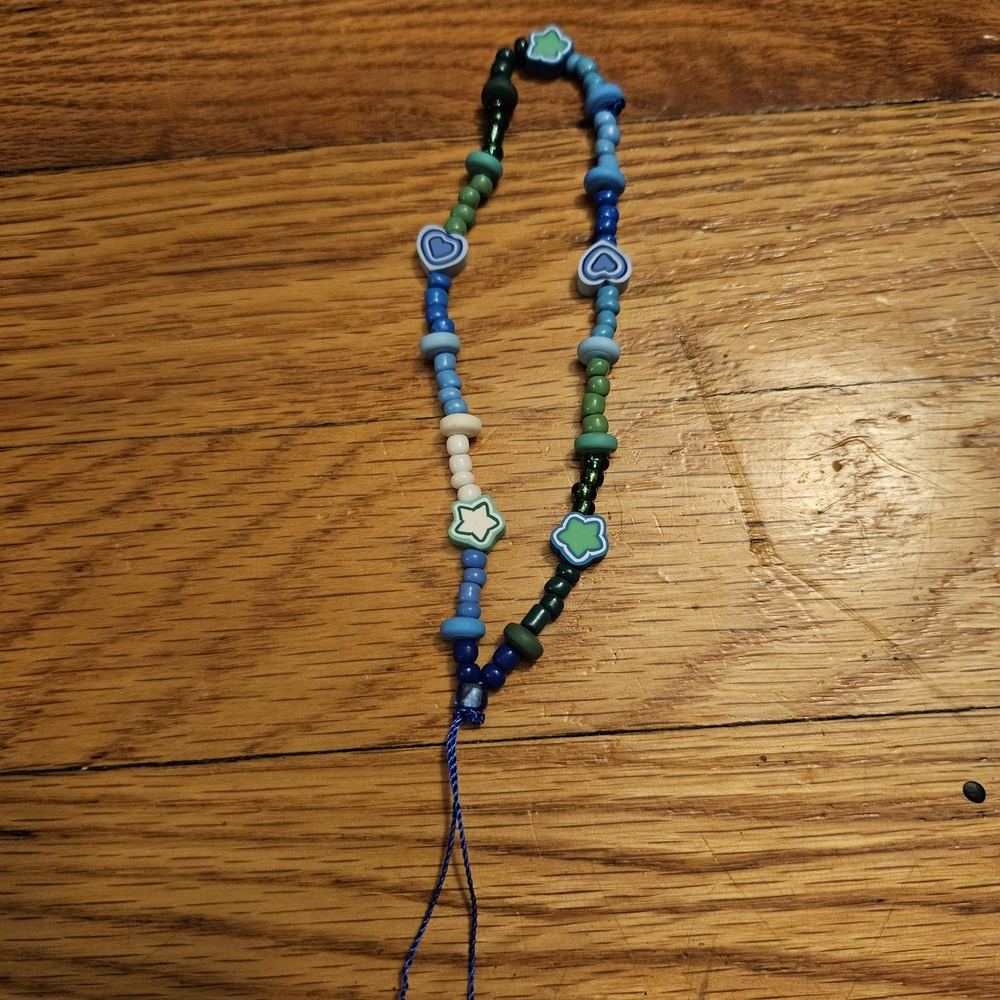 Colorful Beaded Bracelet with Heart and Clover Charms